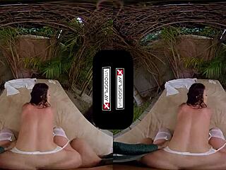 Virtual reality cosplay with natural tits and big cock
