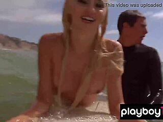 Big boobs and natural beauty of a hot blonde girl in softcore outdoor adventure