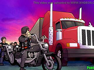 Desenhos gays engage in 'adult entertainment' on the 'highway'