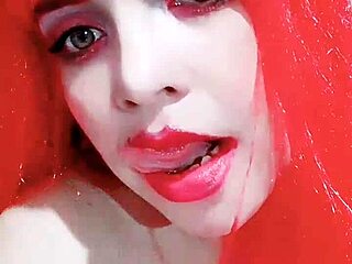 Argentinian girl practices seductive milk licks