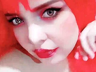 Argentinian girl practices seductive milk licks