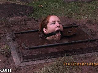 Sadomasochism bondage unfolds in a dark tube setting