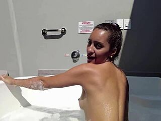 Sandy Cortez Gives Blowjob and Footjob in Bathtub POV