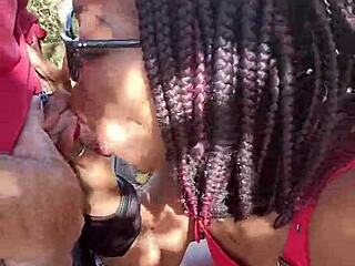 Fall day road trip peeing and sucking cock at golf resorts