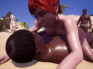 Redhead Serenia gives a wild and intense blowjob