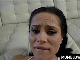 Stepmom skillfully sucks stepson near the breakfast table in a daring act.