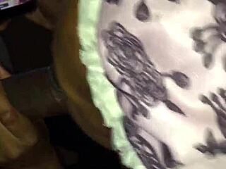 Ebony Stepsister Secretly Gives Head While Family Is Downstairs Watching TV