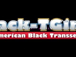 The magnificent Kylie Stixxx, black tgirl, masturbates her cock solo!