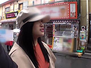 asian girl gives japanese blowjob leading to facial in amateur scene