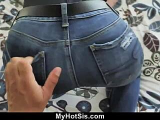 Oh no, stepbrother catches stepsister riding and blows his load!