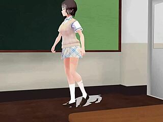 Anime girl flashes panties in bold self-introduction