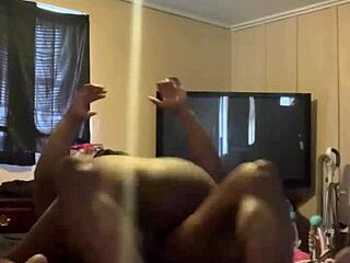 Ebony side chick rides cock rough in POV