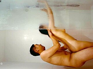 Shower Time with Asian Aussie in Taxi Bath