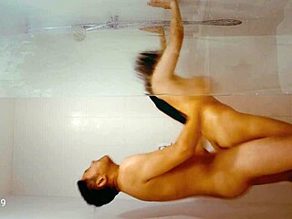 Shower Time with Asian Aussie in Taxi Bath