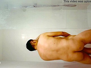 Shower Time with Asian Aussie in Taxi Bath