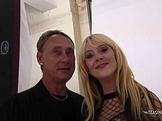 Stockinged Girl Sucks and Rides Hard Dongs in Cowgirl, Bent Over, and Sideways on Sofa for Cumshot