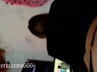 Petite girl rides big black cock in cowgirl position