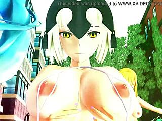 Engaging Animated Scene With Futanari Elements In Cartoon Style