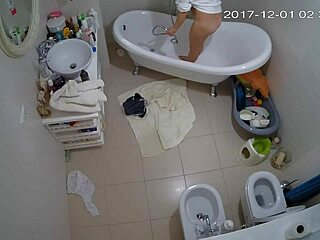 Smart shaved hairless voyeur observes amateurs