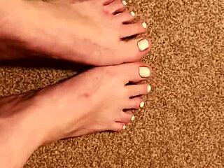 a couple explores foot fetish with kinky masturbation and cock play