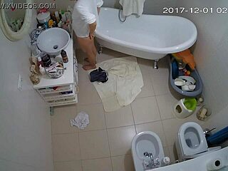 Smart shaved hairless voyeur observes amateurs