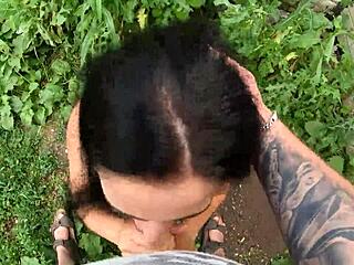 I swallowed cum in public behind garages on my walk