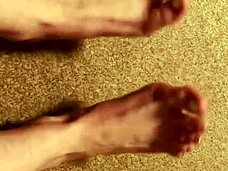 a couple explores foot fetish with kinky masturbation and cock play