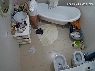 Smart shaved hairless voyeur observes amateurs