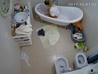 Smart shaved hairless voyeur observes amateurs