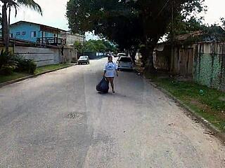 Beggar Shows Breasts For Cans