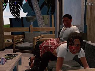 Jack and Emma get spanked in sexy paradise