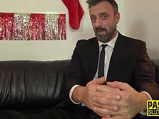 this fetish whore throats cock and gets spanked hard