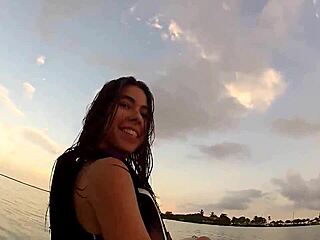 Flashing Boobs on a Boat in Public View