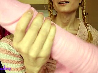 Hot Latin Lover Uses Big Pink Dildo for Anal Fucking and Rosebud with Fake Cum