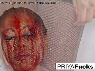 priya rai teases with her big tits on halloween