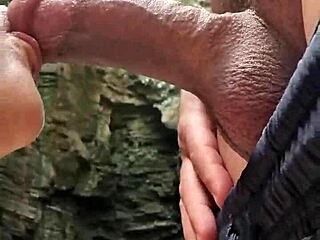 I give girlfriend blowjob at waterfall