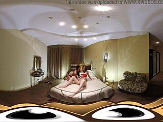 two hot lesbians dive into bdsm in virtual reality, exploring intense scenes