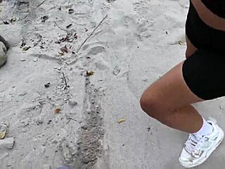 amateur couple enjoys oral sex and fucking in the river, not caring about watchers while they fuck.