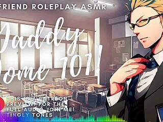 Dominant teacher offers extra help in roleplay.