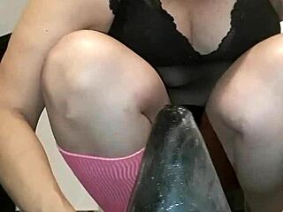 this blonde slut sits on the rocket toy for her friend to admire, what do you think