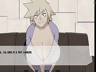 I give a handjob ending with cum on boobs and cock.