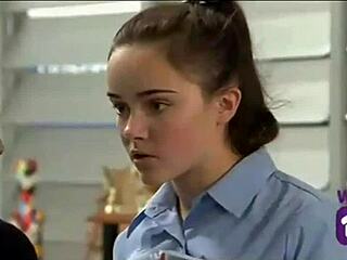 Stealing Clothes from Sexy Teacher in Shower Room Leaves Her Naked and Robbed