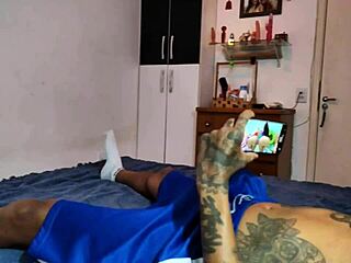 Caught husband masturbating and sucked him