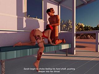 Double penetration and cowgirl action in public