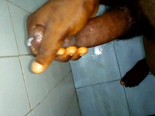 Soloboy's solo masturbation session in the bathroom