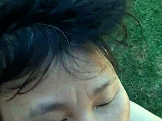 Duk pees in David's mouth outside