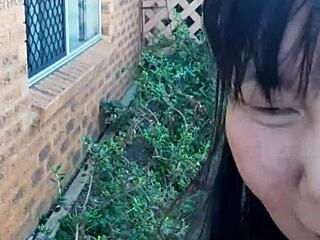 Duk pees in David's mouth outside