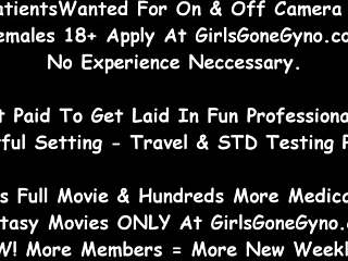 Νοσοκόμα Stacy Shepard δοκιμάζει μεγέθη γαντιών για τέλεια εφαρμογή στα χέρια της στο girlsgonegyno.com