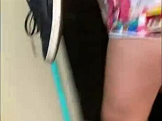 Jerking Off Behind My Stepsister While She Tidies Up