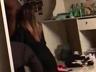 Young slut feels intense interracial blowjob in dorm